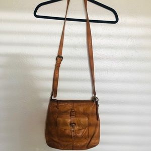 Lucky brand tan leather crossbody.